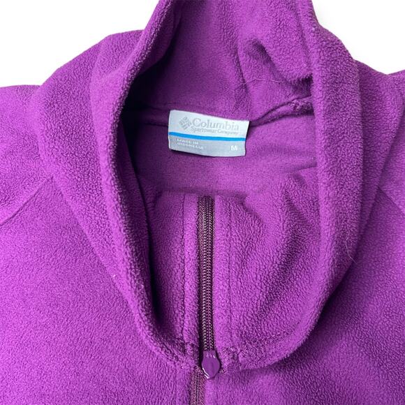 Columbia Purple Fleece Pullover Jacket Half Zip Long Sleeve Winter Size Medium - Picture 5 of 8